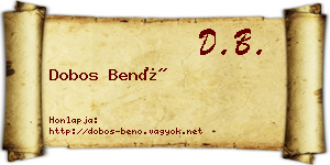Dobos Benő névjegykártya